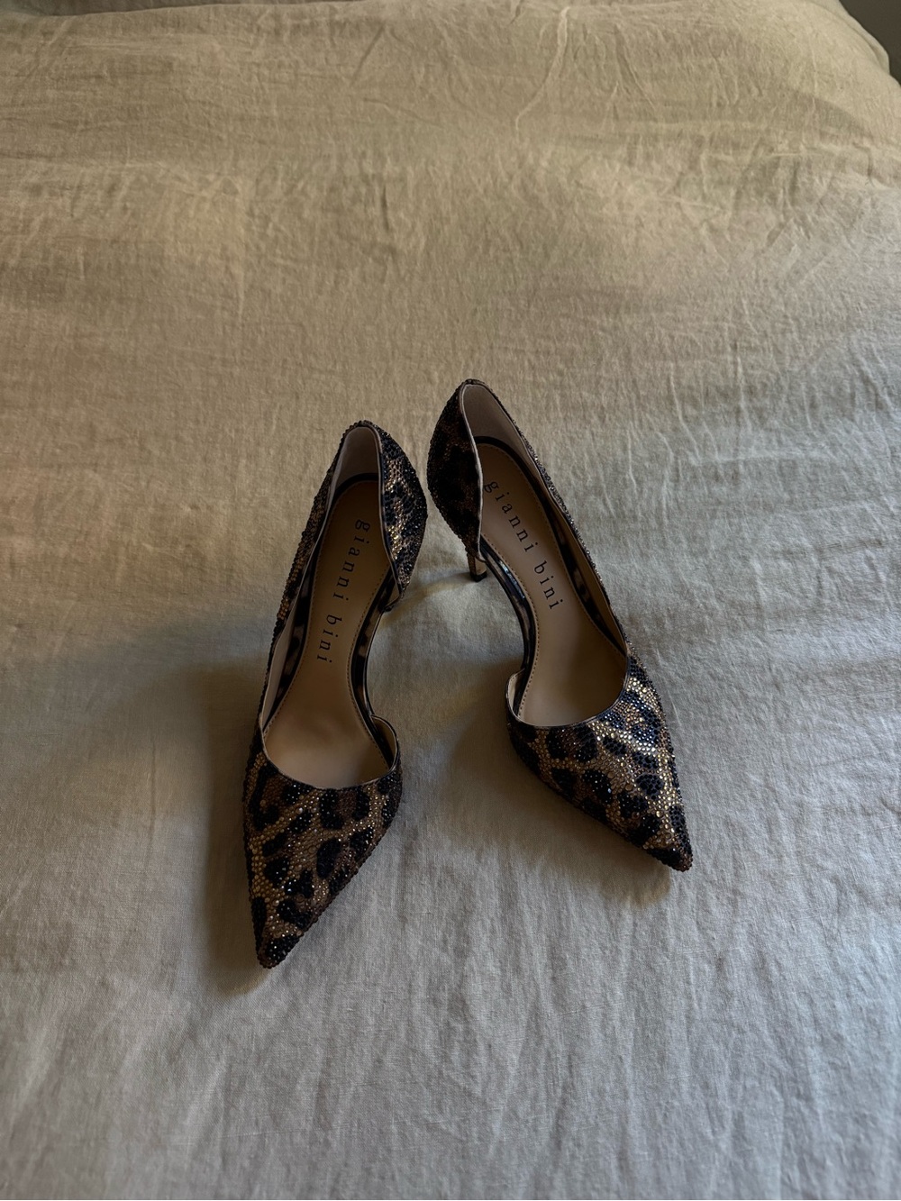 Gianni Bini Leopard-Print Pointed Pumps in Black and Brown